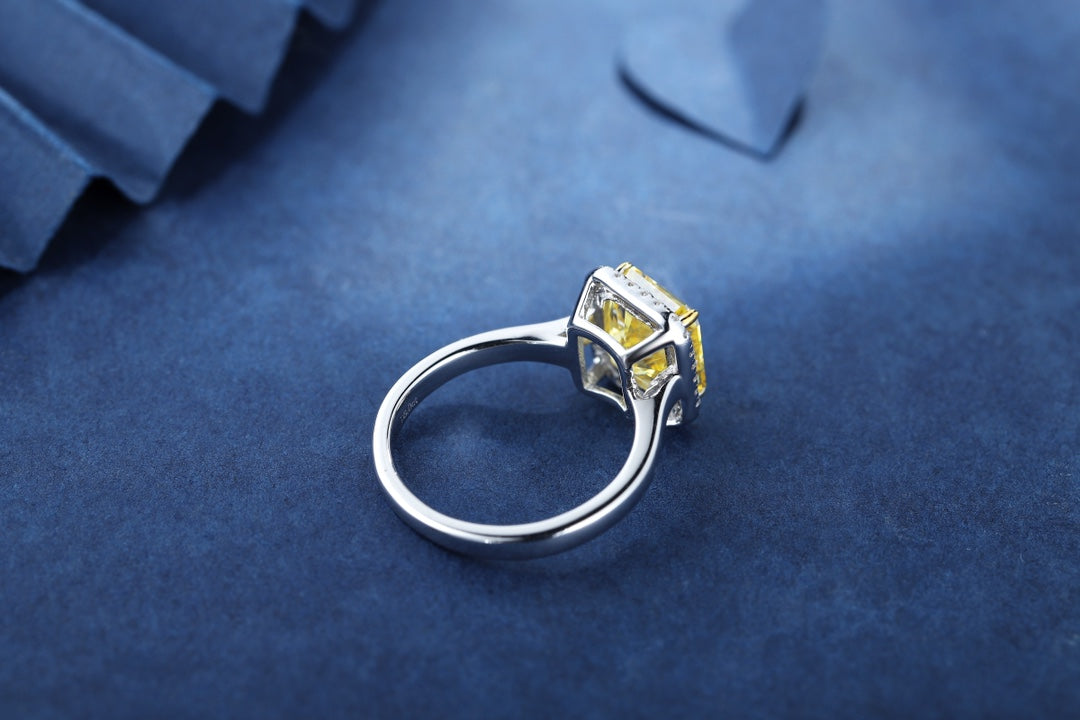 Pirmiana New Fashion 3ct Radiant Simulated Diamond Rings S925 Silver Jewelry Engagement Gift Women