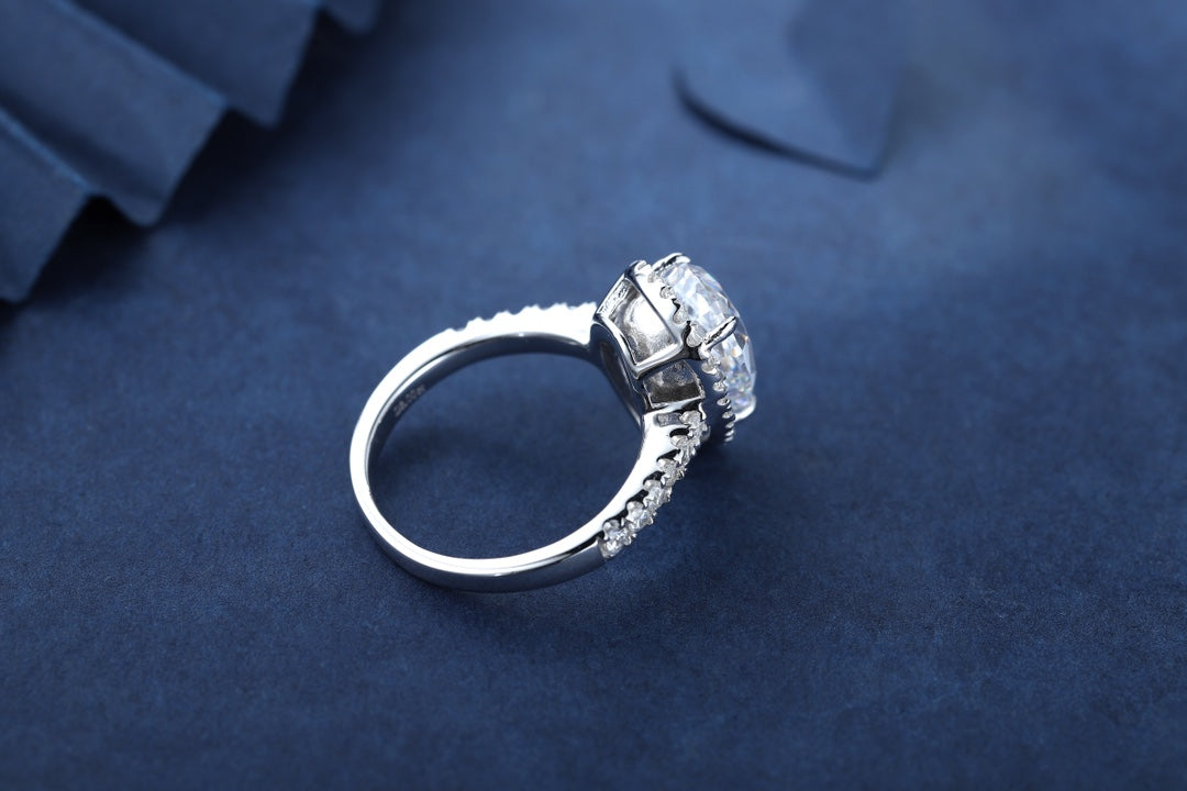Pirmiana New Fashion 3ct Pear Shape Simulated Diamond Rings S925 Silver Jewelry Engagement Gift Women