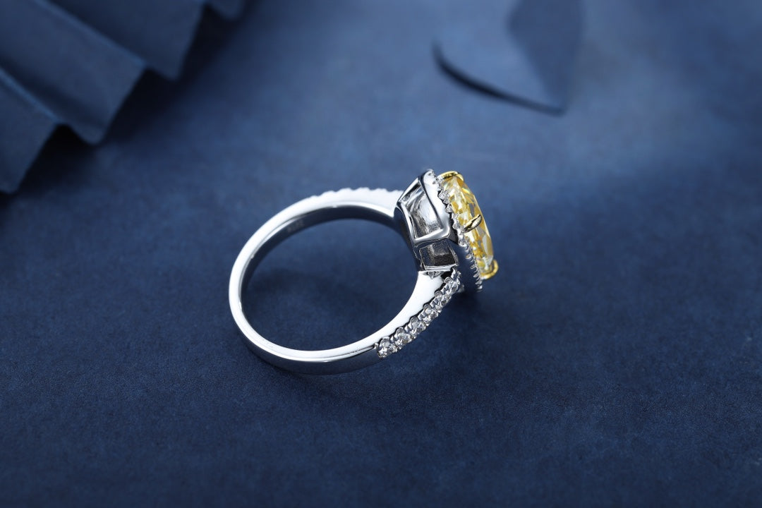 Pirmiana New Fashion 3ct Pear Shape Simulated Diamond Rings S925 Silver Jewelry Engagement Gift Women
