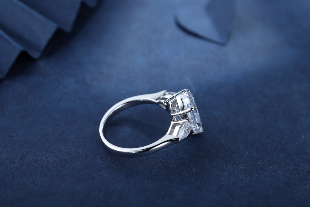 Pirmiana New Fashion 3ct Pear Shape Simulated Diamond Rings S925 Silver Jewelry Engagement Gift Women