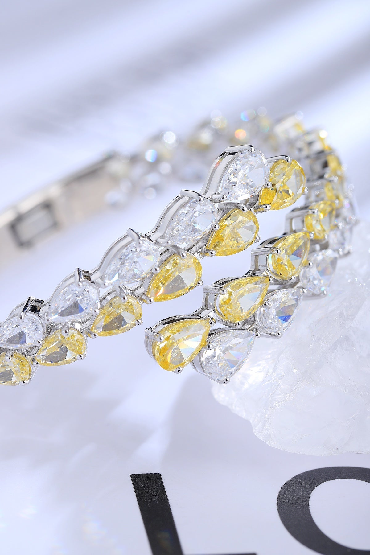 Pirmiana New Fashion 32.67ct Pear Shape Simulated Diamond Bracelet S925 Silver Jewelry Engagement Gift Women