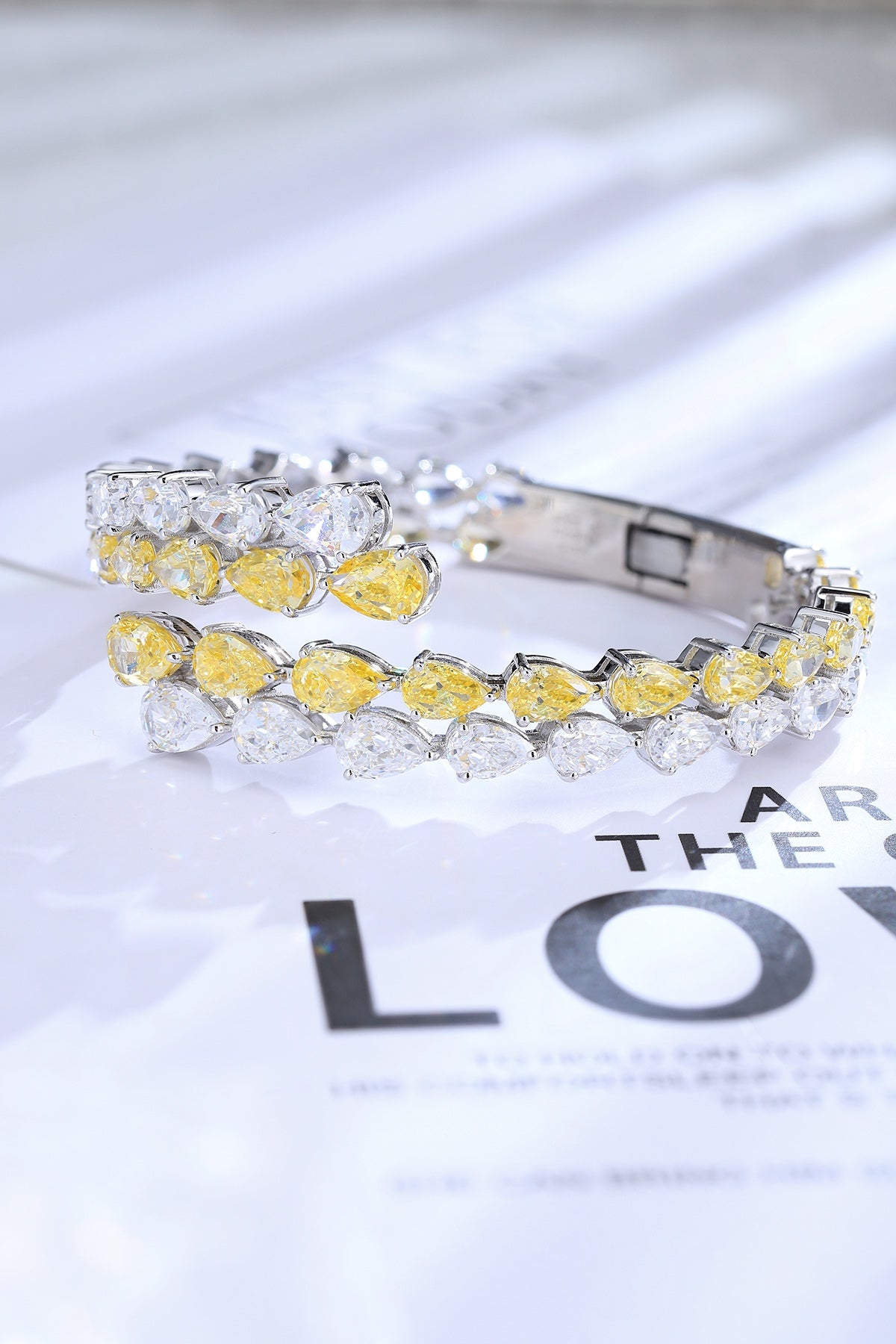 Pirmiana New Fashion 32.67ct Pear Shape Simulated Diamond Bracelet S925 Silver Jewelry Engagement Gift Women