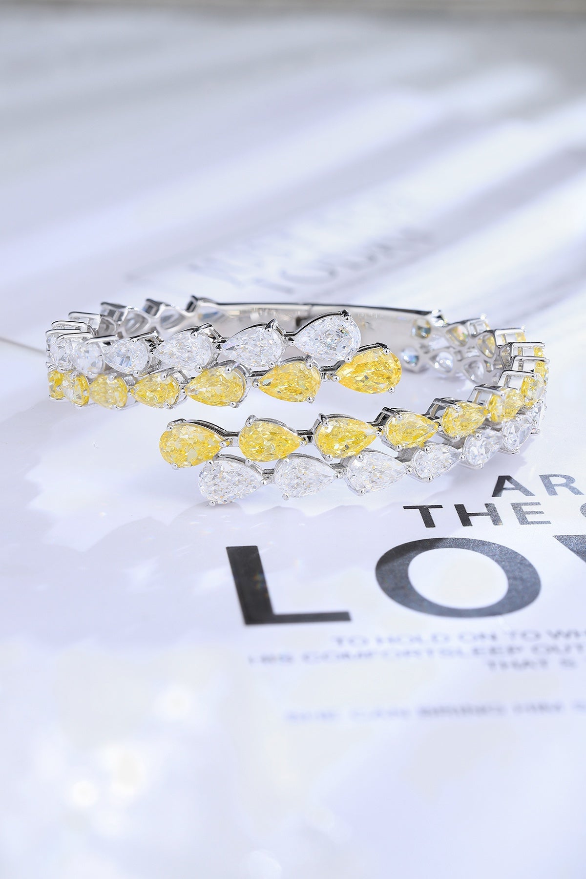 Pirmiana New Fashion 32.67ct Pear Shape Simulated Diamond Bracelet S925 Silver Jewelry Engagement Gift Women
