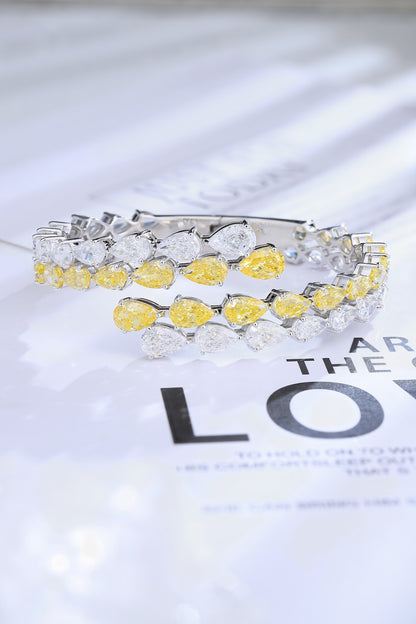 Pirmiana New Fashion 32.67ct Pear Shape Simulated Diamond Bracelet S925 Silver Jewelry Engagement Gift Women