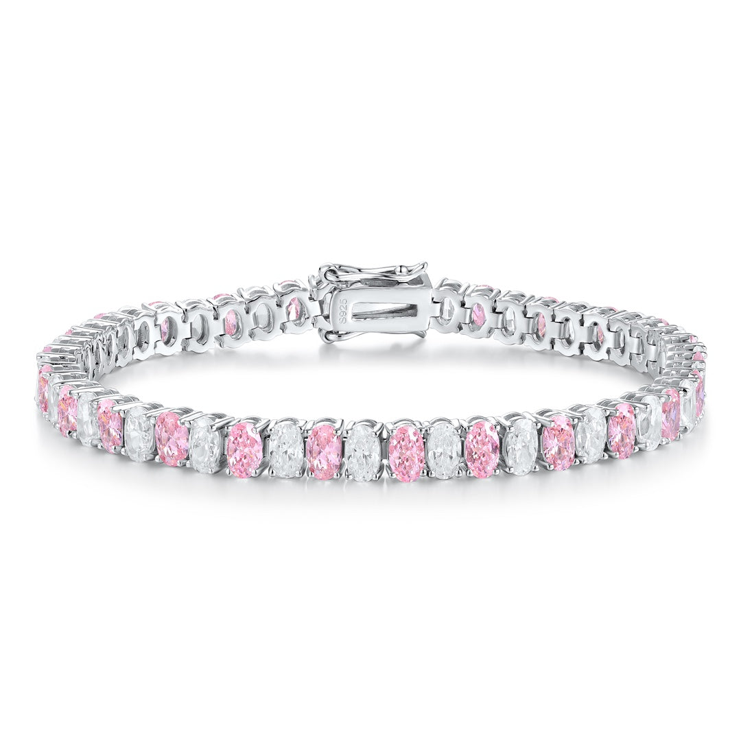 Pirmiana New Fashion 18.62ct Oval Simulated Diamond Bracelet S925 Silver Jewelry Engagement Gift Women