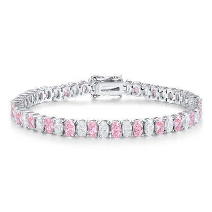 Pirmiana New Fashion 18.62ct Oval Simulated Diamond Bracelet S925 Silver Jewelry Engagement Gift Women