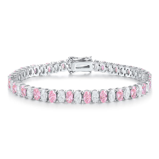 Pirmiana New Fashion 18.62ct Oval Simulated Diamond Bracelet S925 Silver Jewelry Engagement Gift Women