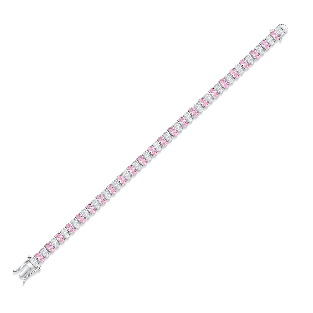 Pirmiana New Fashion 18.62ct Oval Simulated Diamond Bracelet S925 Silver Jewelry Engagement Gift Women
