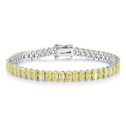 Pirmiana New Fashion 18.62ct Oval Simulated Diamond Bracelet S925 Silver Jewelry Engagement Gift Women