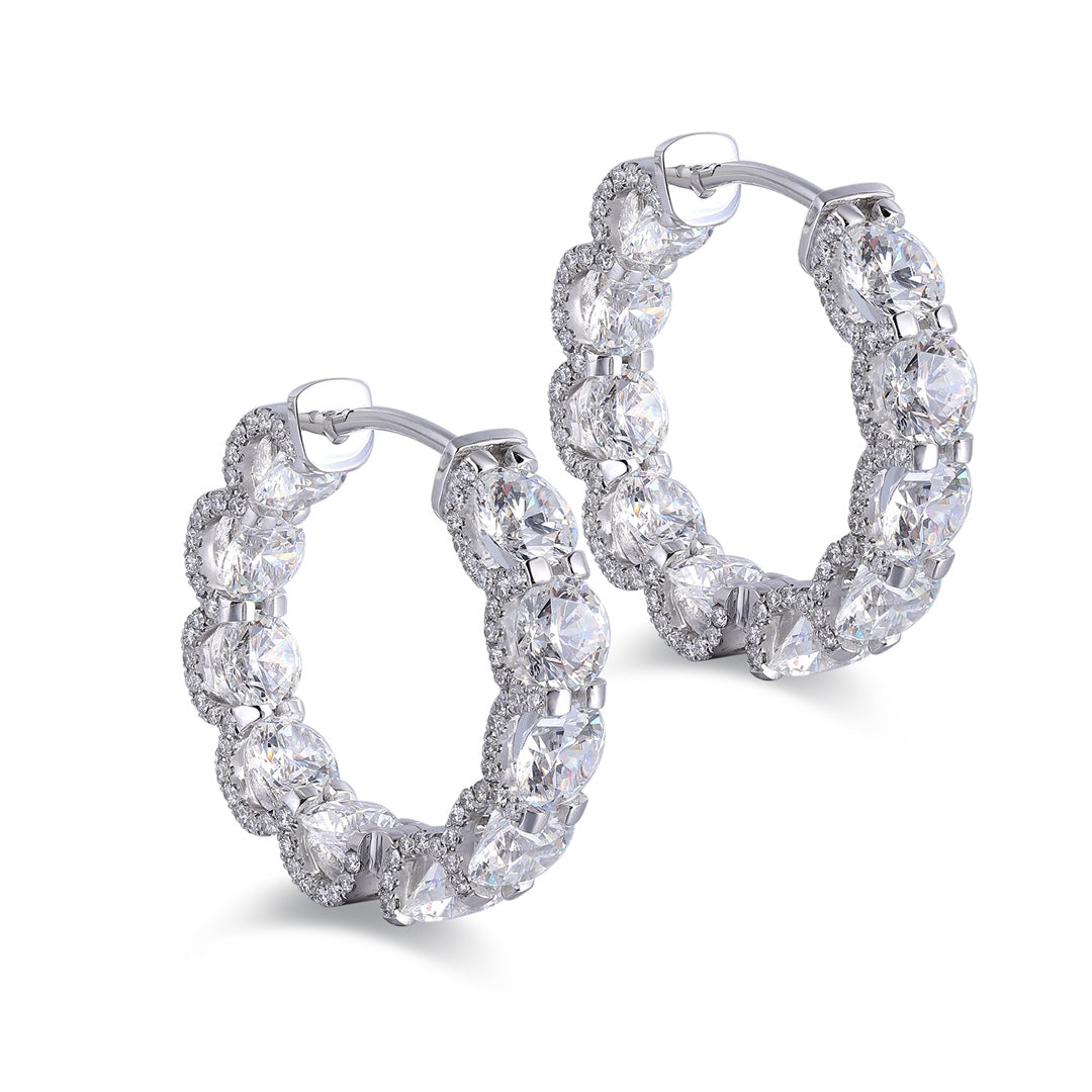 Pirmiana Elegant and Luxury 14.4ct Simulated Diamond Earrings S925 Silver Jewelry Engagement Gift Women