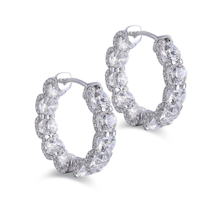 Pirmiana Elegant and Luxury 14.4ct Simulated Diamond Earrings S925 Silver Jewelry Engagement Gift Women