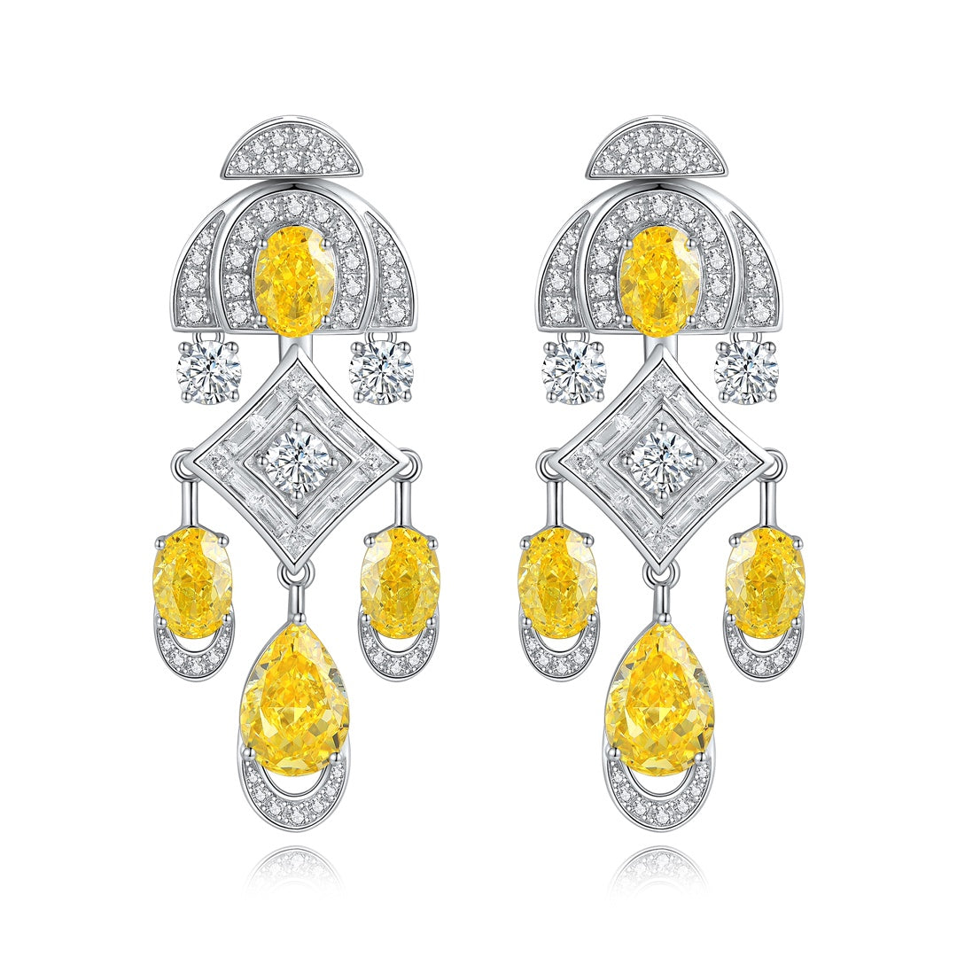 Pirmiana Elegant and Luxury 5.87ct Simulated Diamond Earrings S925 Silver Jewelry Engagement Gift Women