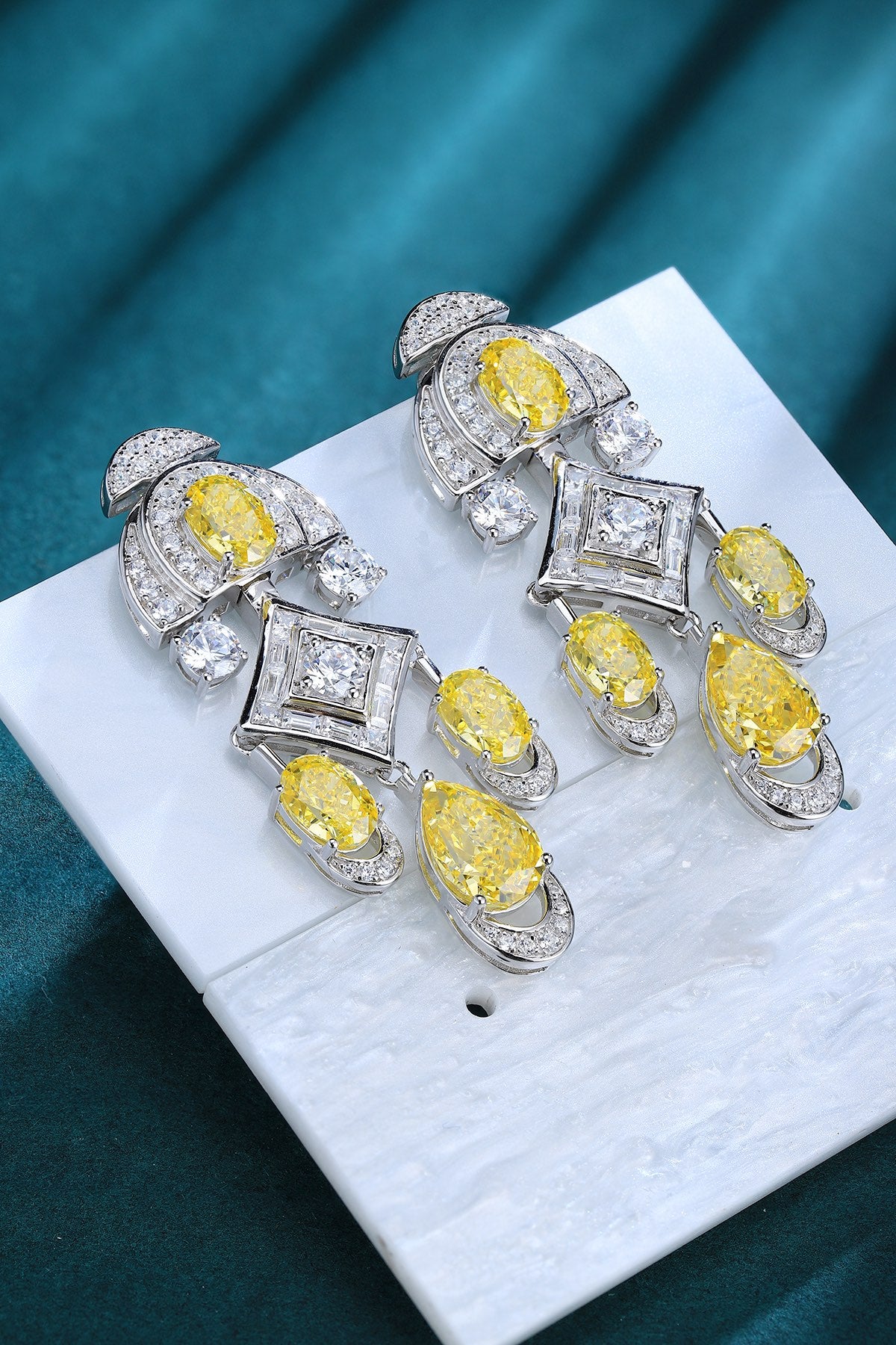 Pirmiana Elegant and Luxury 5.87ct Simulated Diamond Earrings S925 Silver Jewelry Engagement Gift Women
