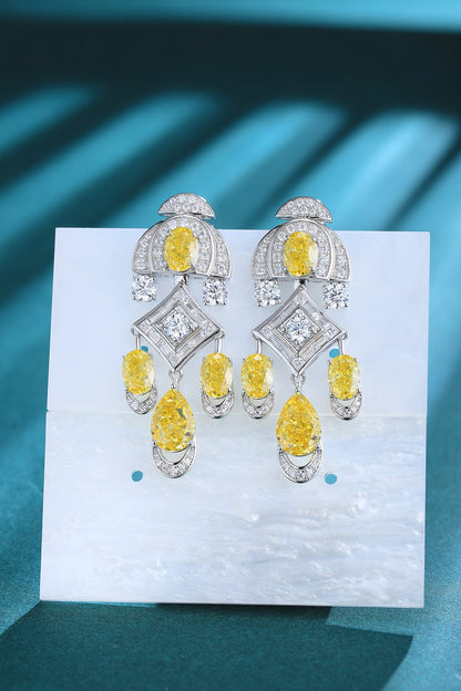 Pirmiana Elegant and Luxury 5.87ct Simulated Diamond Earrings S925 Silver Jewelry Engagement Gift Women