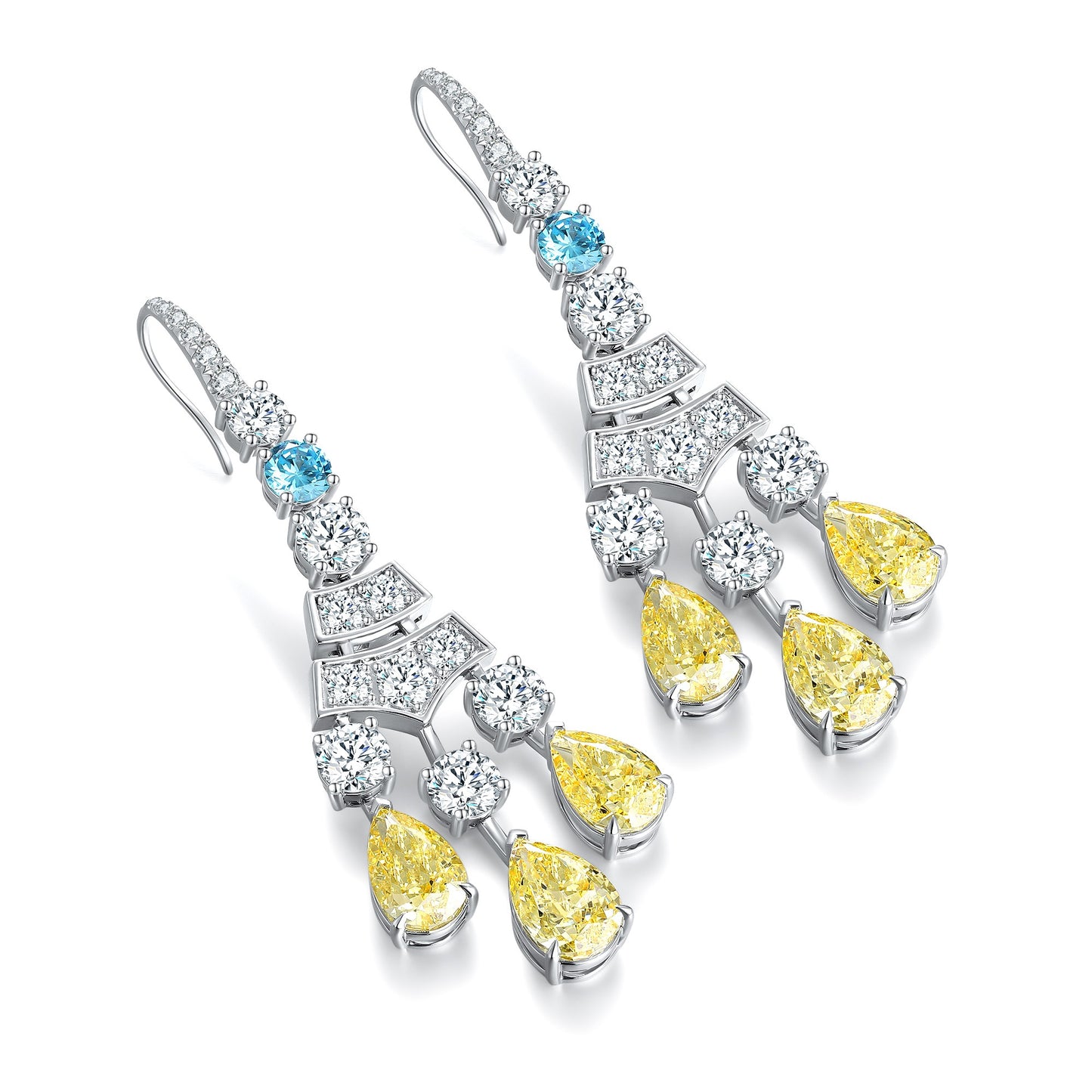 Pirmiana Elegant and Luxury 24.8ct Simulated Diamond Earrings S925 Silver Jewelry Engagement Gift Women