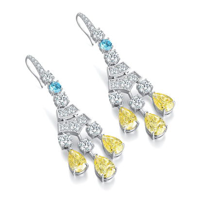 Pirmiana Elegant and Luxury 24.8ct Simulated Diamond Earrings S925 Silver Jewelry Engagement Gift Women